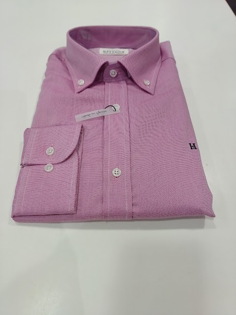 Camisa rosa lisa sin bolsillo oxford fino hattrick Camisa rosa lisa sin bolsillo oxford fino hattrick
